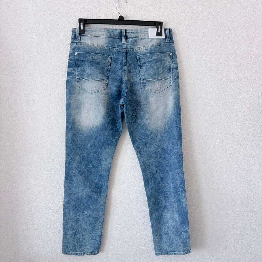 Southpole Mens Acid Wash Skinny Jeans‎ Blue 30x32 Distressed Denim Y2K Skater